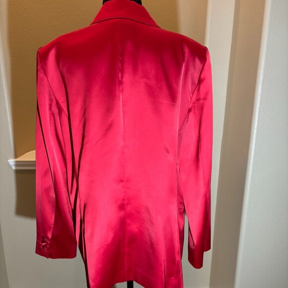 Alex Marie Red Satin Blazer Jacket - Picture 2 of 9